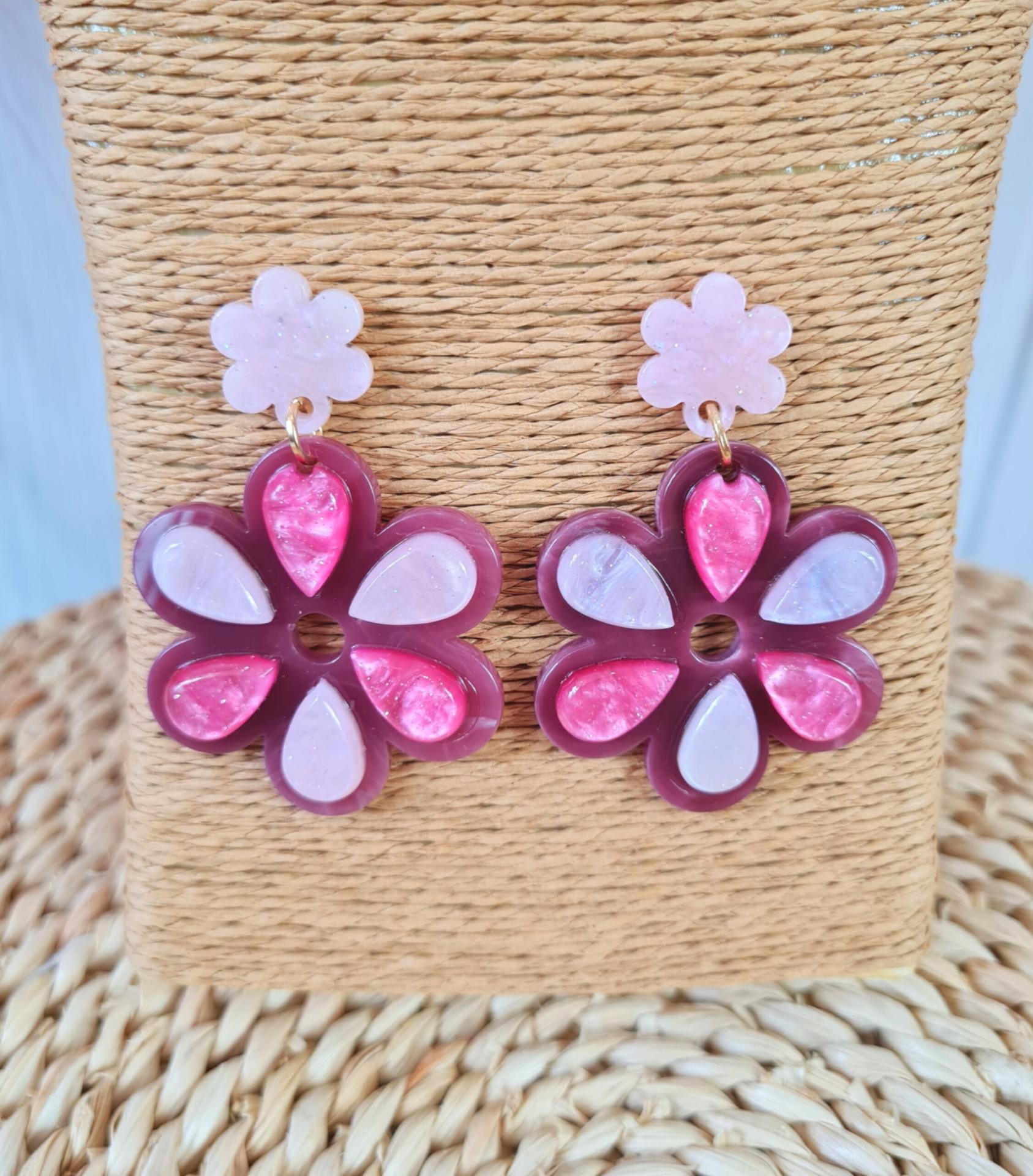 Pendientes Flores Rosas