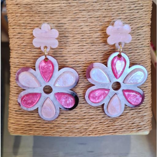 Pendientes Flores Rosas