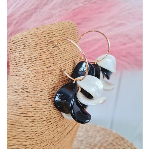 Pendientes Pétalos Negros/Blancos [1]