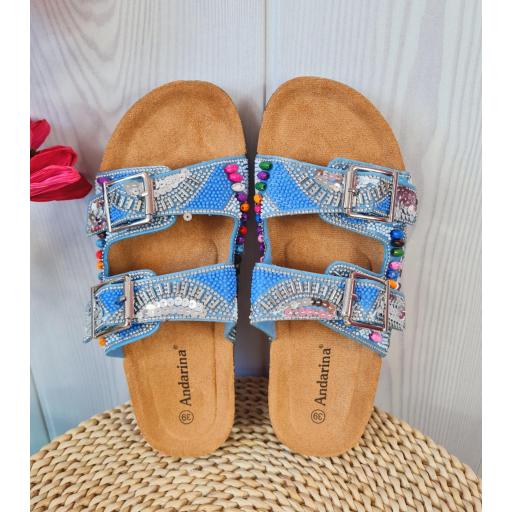 Sandalias Azules Hebilla [2]
