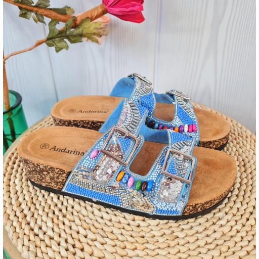 Sandalias Azules Hebilla [0]