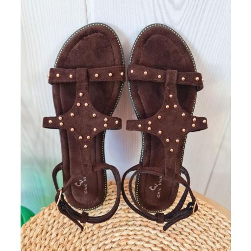Sandalias Chocolate Tachas [1]