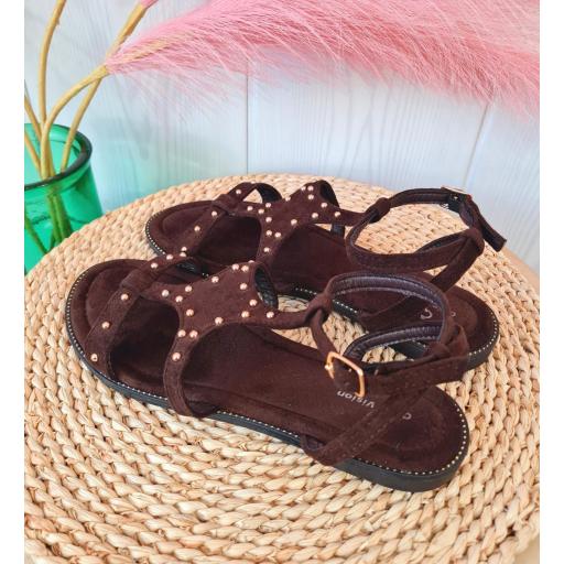 Sandalias Chocolate Tachas [2]