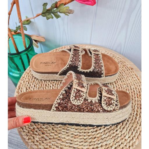 Sandalias Chocolate Brillo