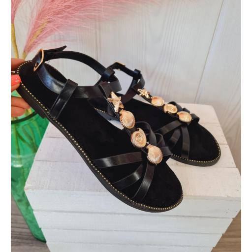 Sandalias Negras Conchas [3]