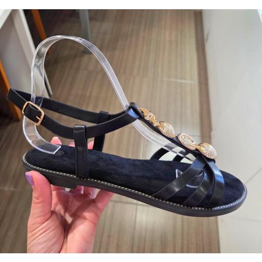 Sandalias Negras Conchas [2]