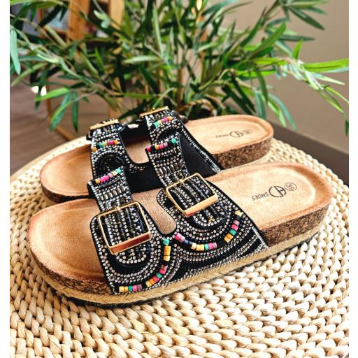Sandalias Negras Hebilla [1]