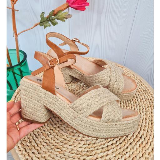 Sandalias Tacón Beige
