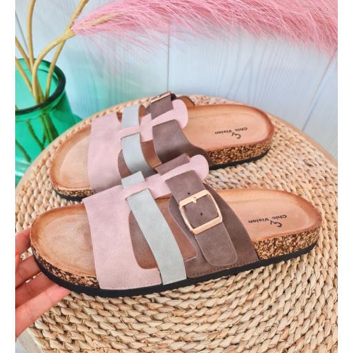 Sandalias Tricolor Hebilla [0]