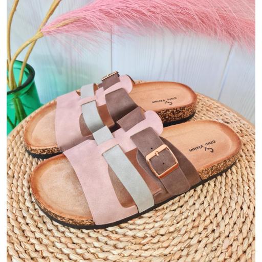 Sandalias Tricolor Hebilla [2]