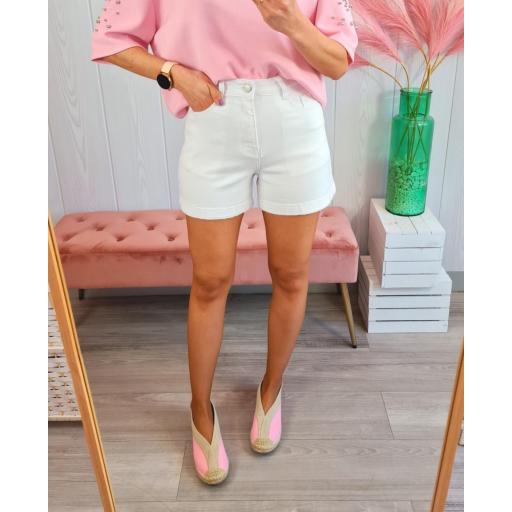Short Blanco Estrellas Rosas [3]
