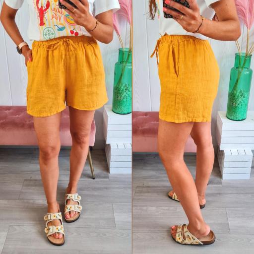 Short Mostaza Lino [0]