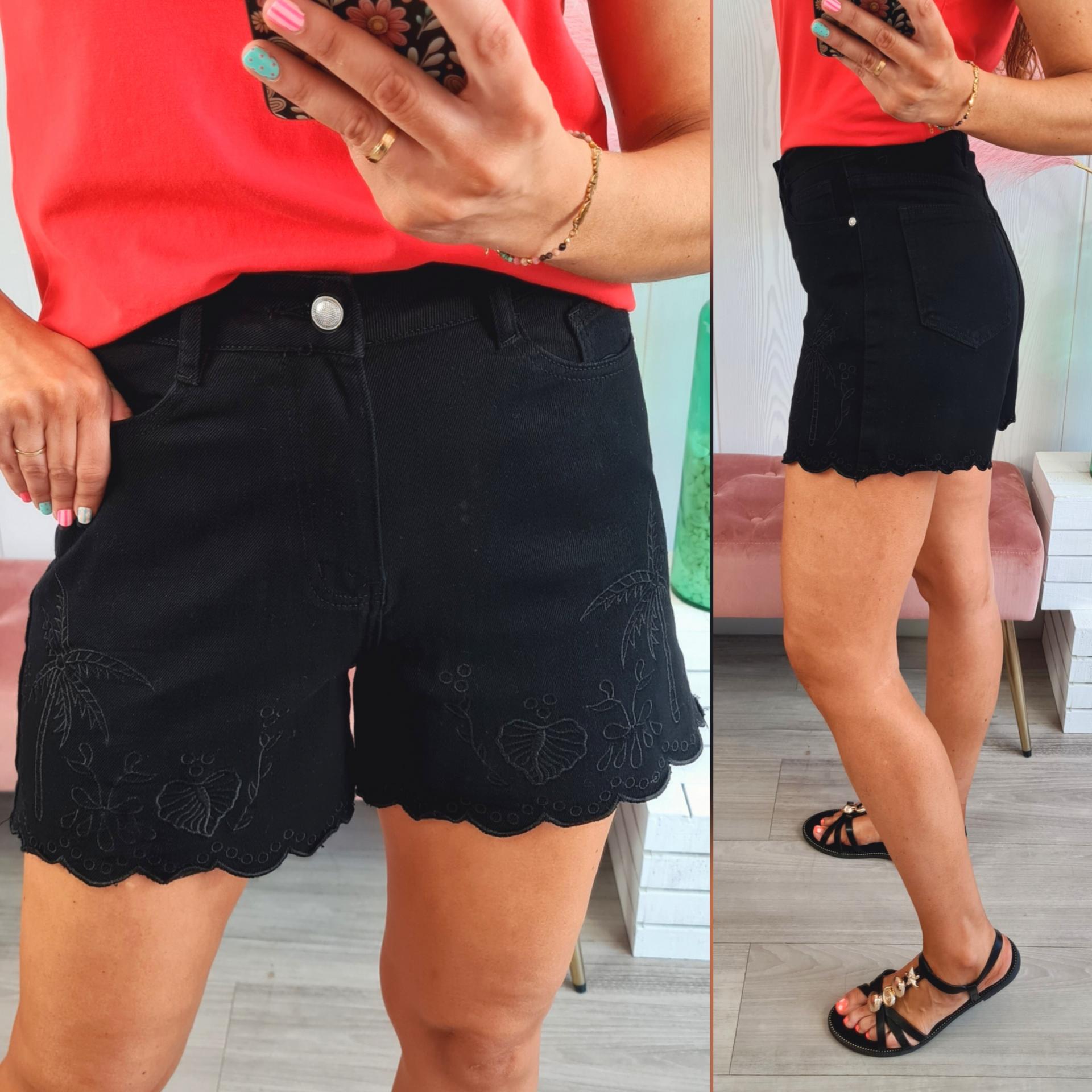 Short Palmeras Negro