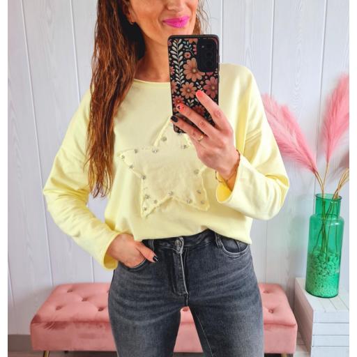 Sudadera Amarilla Estrella Tachas [0]