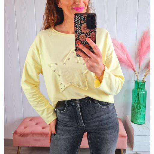 Sudadera Amarilla Estrella Tachas [3]