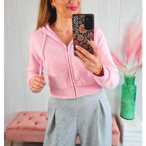 Sudadera Crop Rosa [1]