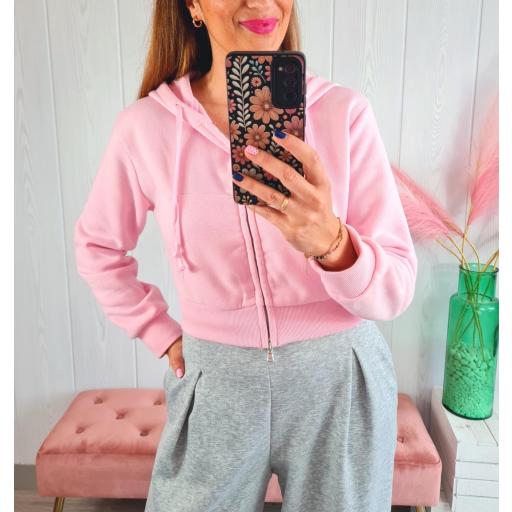 Sudadera Crop Rosa [0]