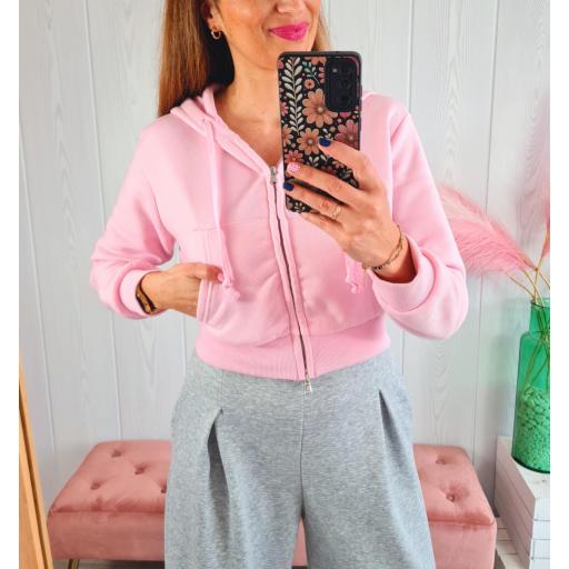 Sudadera Crop Rosa [2]