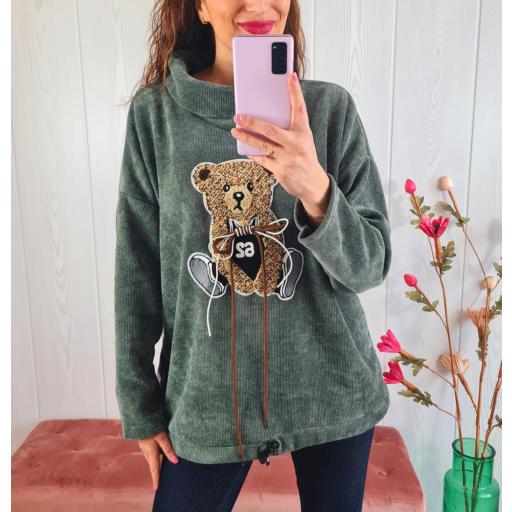 Sudadera Verde Oso