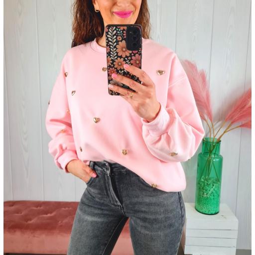 Sudadera Rosa Tachas [1]