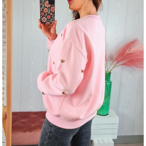 Sudadera Rosa Tachas [2]