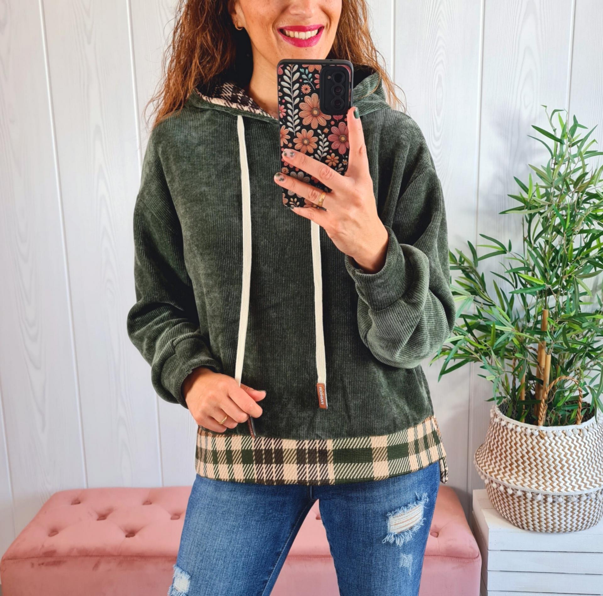 Sudadera Verde Cuadros
