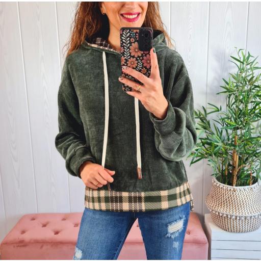 Sudadera Verde Cuadros