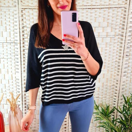 Suéter Negro Rayas [0]