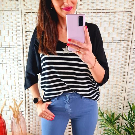 Suéter Negro Rayas [1]