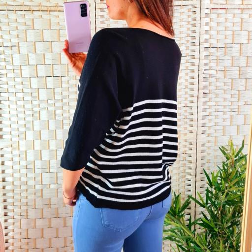 Suéter Negro Rayas [2]