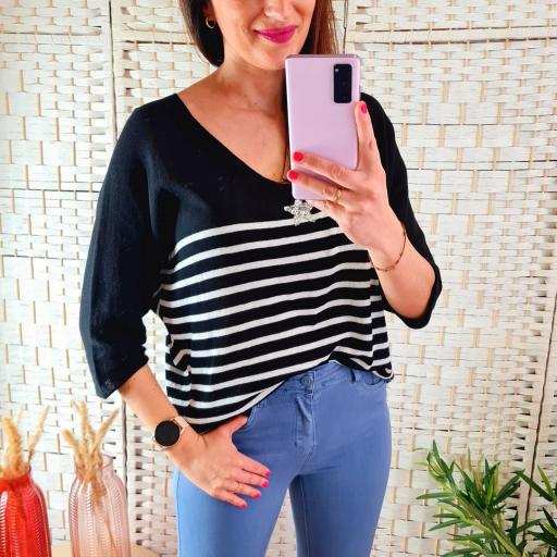 Suéter Negro Rayas [3]