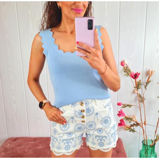 Top Hilo Azul