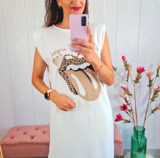 Vestido Hombreras Blanco [3]