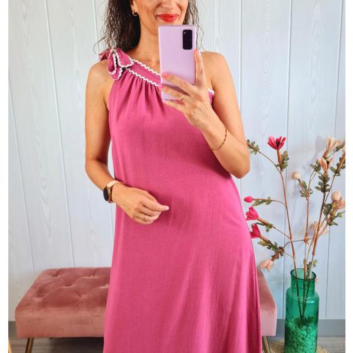 Vestido Asimétrico Rosa [2]