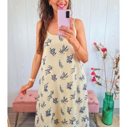 Vestido Beige Hojas [2]