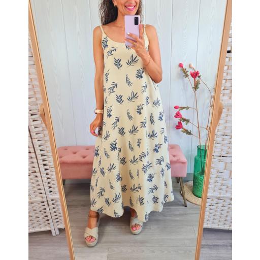 Vestido Beige Hojas [3]