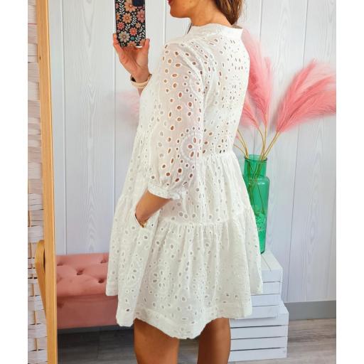 Vestido Blanco Perforado [1]