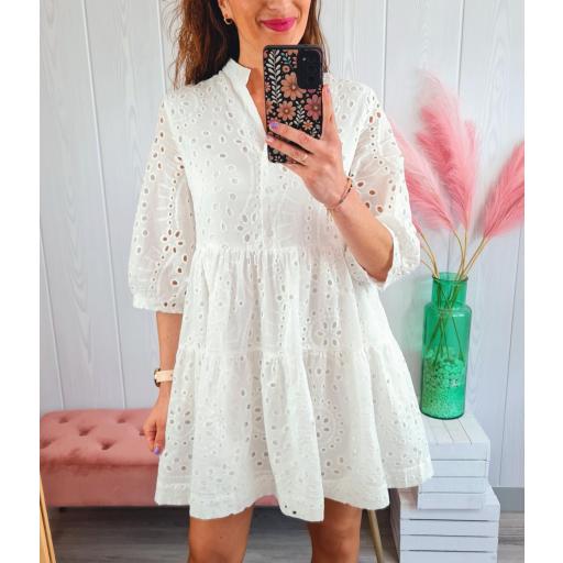 Vestido Blanco Perforado [2]