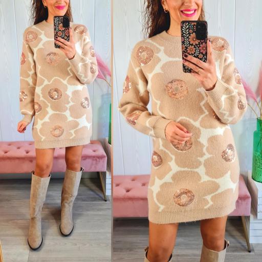 Vestido Camel Brillo