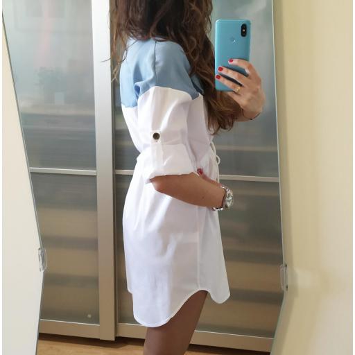 Vestido Camisero Bicolor [2]