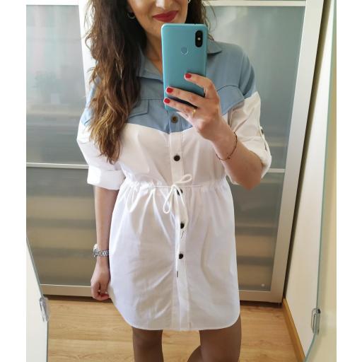 Vestido Camisero Bicolor [3]