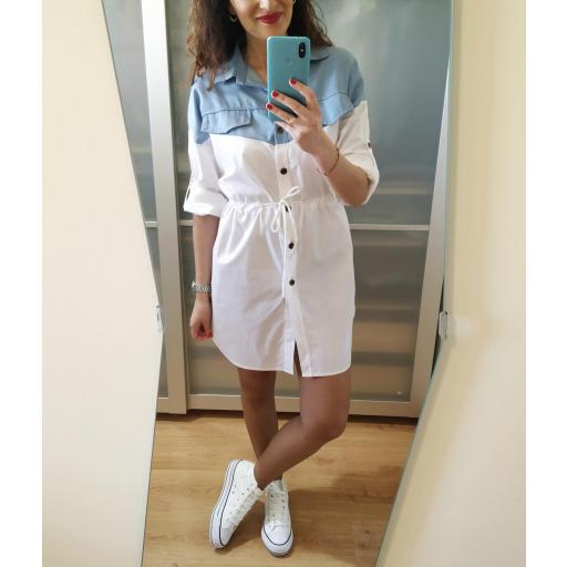 Vestido Camisero Bicolor [1]