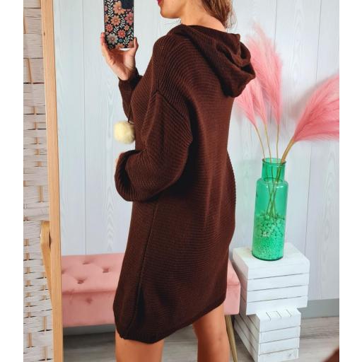 Vestido Chocolate Pompones [1]