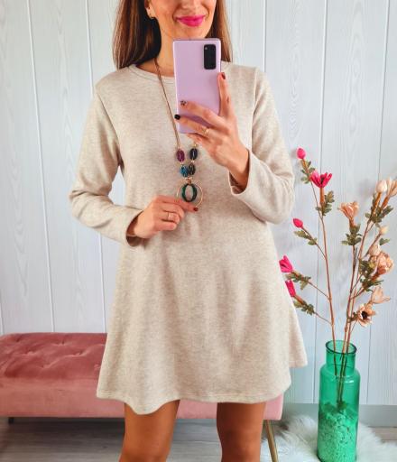 Vestido Evasé Beige [1]