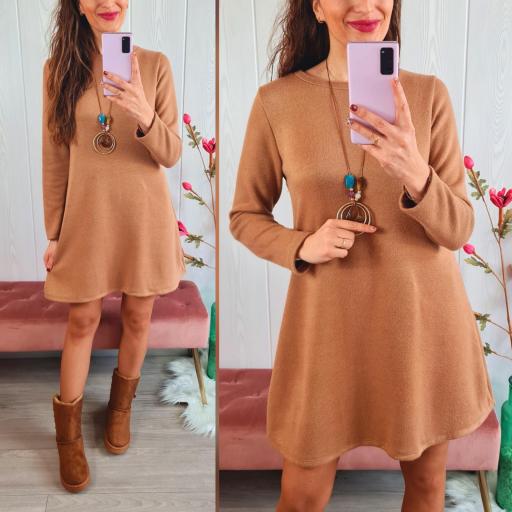 Vestido Evasé Camel