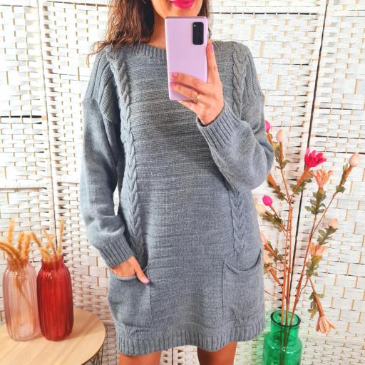 Vestido Gris Bolsillos [1]