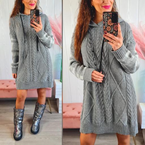 Vestido Gris Capucha [0]