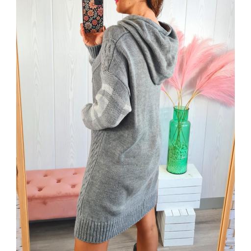 Vestido Gris Capucha [1]