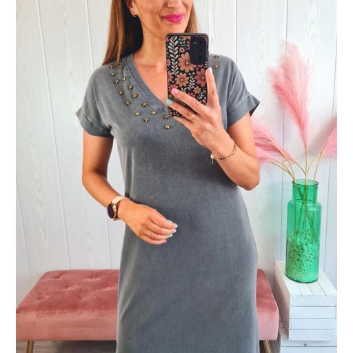Vestido Gris Tachas [2]