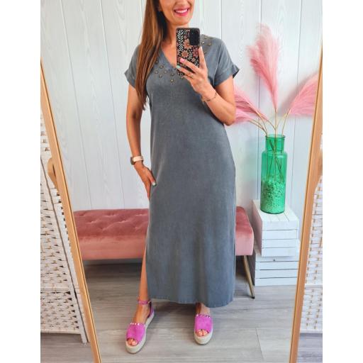 Vestido Gris Tachas [3]